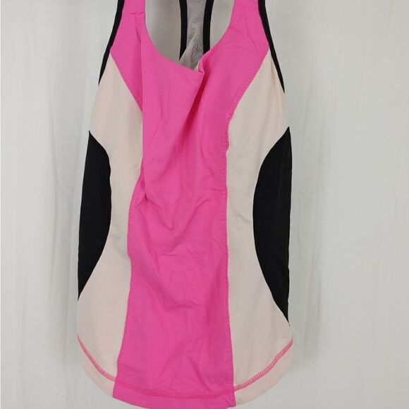 Lululemon Cardio Kick Racerback Tank Top Built Bra Pink Black Womens Size 10.
Ar - Picture 4 of 9